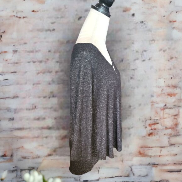 Green Envelope Gray Long Sleeve Zippered Front Pull Over Sweater - Size XXL - Picture 3 of 4